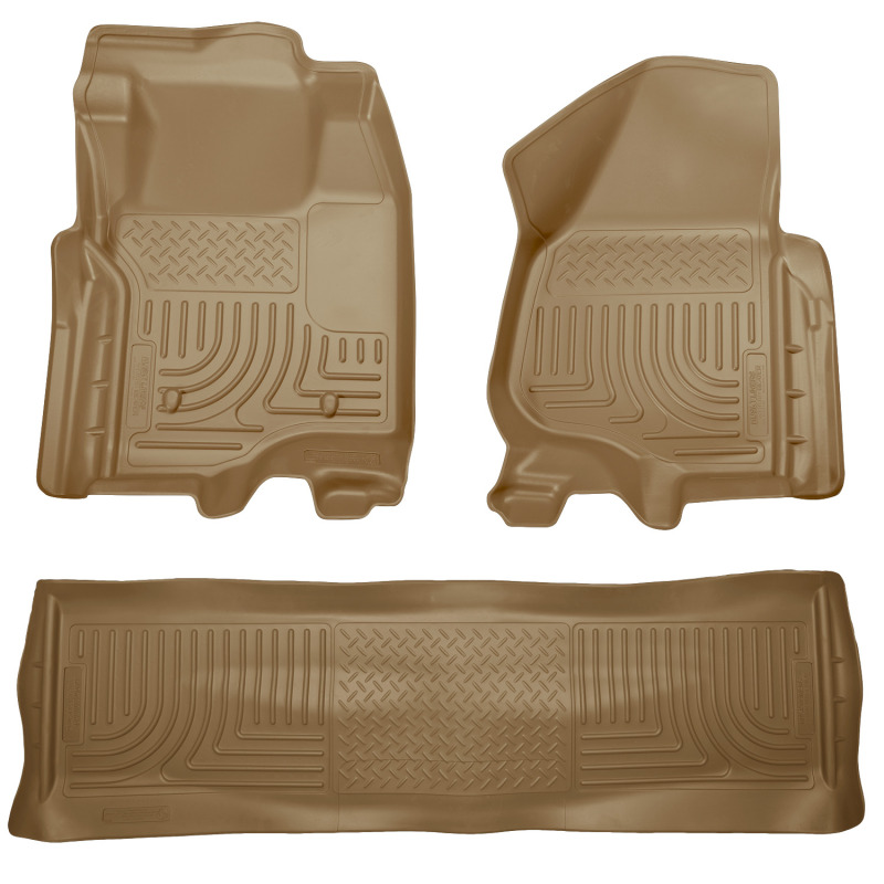 Husky Liners 11-12 Ford SD Crew Cab WeatherBeater Combo Tan Floor Liners (w/o Manual Trans Case) thumbnail 3