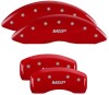 MGP 4 Caliper Covers Engraved Front & Rear MGP Red Finish Silver Char 2019 Lincoln Nautilus thumbnail 6