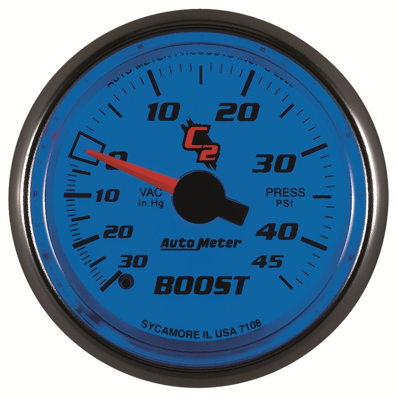 Autometer C2 52mm 30 In Hg-Vac/45 PSI Mechanical Vacuum/Boost Gauge thumbnail 9