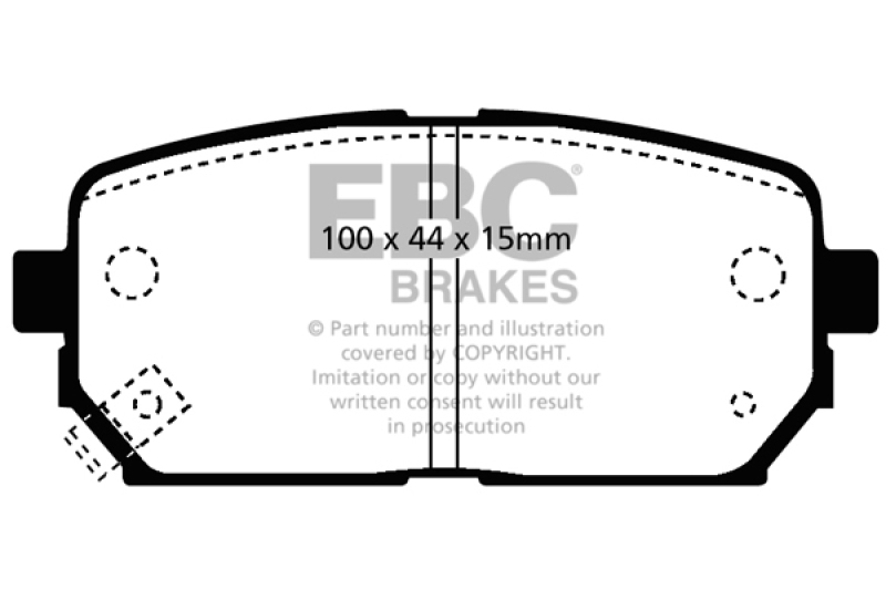 EBC 2007-2010 Kia Rondo 2.4L Ultimax2 Rear Brake Pads thumbnail 3