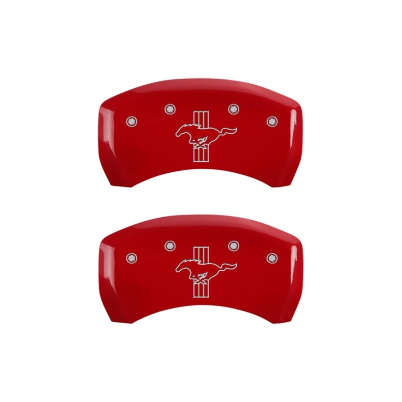 MGP Rear set 2 Caliper Covers Engraved Rear 2015/Bar & Pony Red finish silver ch thumbnail 3