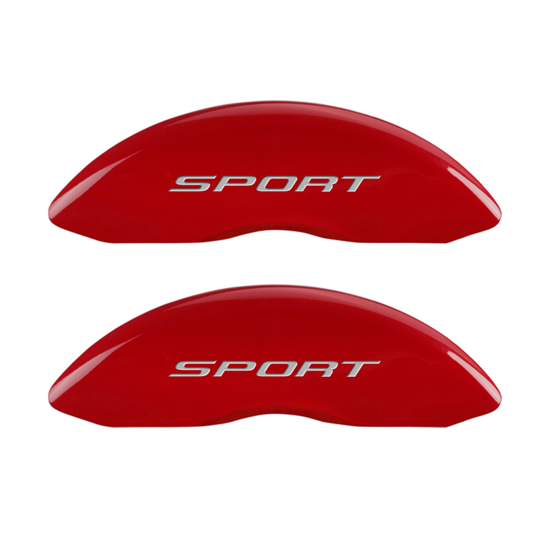 MGP 4 Caliper Covers Engraved Front & Rear No Bolts/Sport 2015 Red finish silver ch thumbnail 4