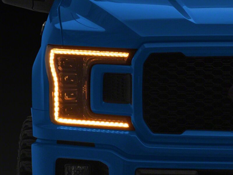 Raxiom 18-20 Ford F-150 CXR Series LED Headlights with Amber DRL- Black Housing- Clear Lens thumbnail 2