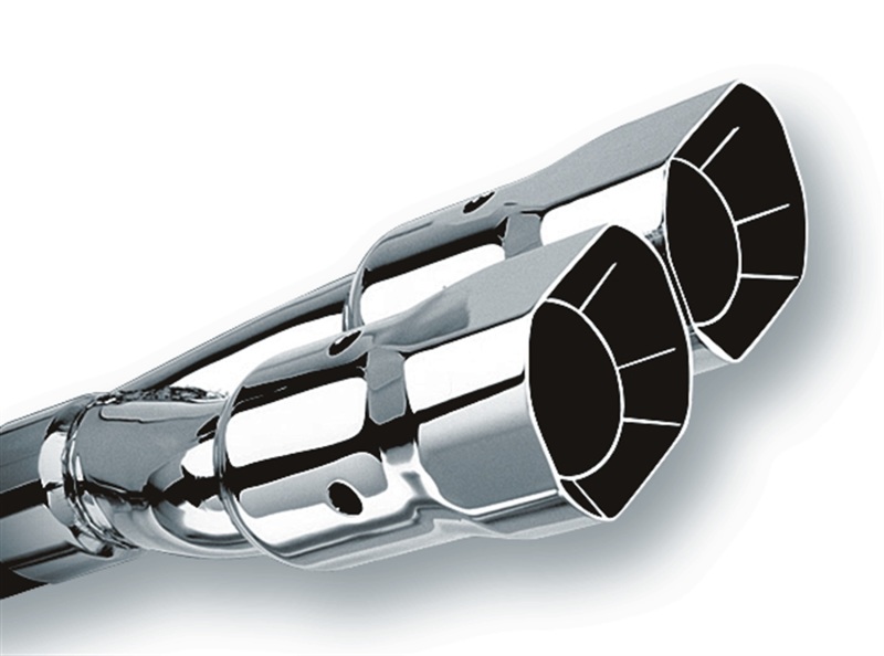 Borla Universal Polished Tip Dual Square Angle-Cut Intercooled (inlet 2 1/2in. Outlet 2 7/8 x 3 3/8i thumbnail 3