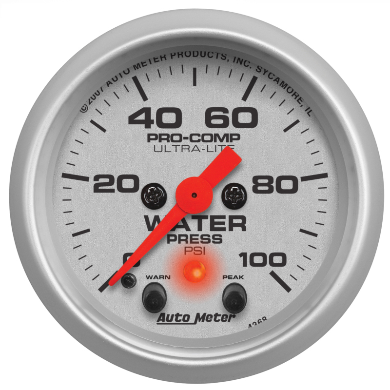 Autometer Ultra-Lite 2-1/16in 0-100PSI Electronic Water Pressure Gage thumbnail 4