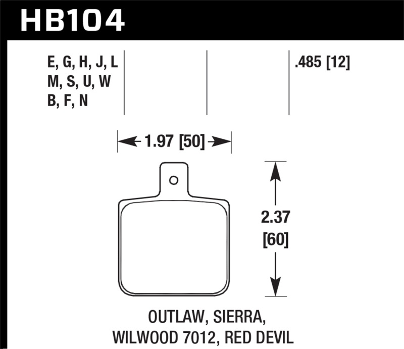 Hawk Sierra/Outlaw/Wilwood HP+ Street Brake Pads thumbnail 4