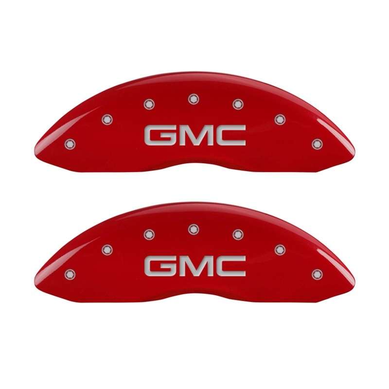 MGP 2 Caliper Covers Engraved Front GMC Red Finish Silver Characters 2008 GMC Canyon thumbnail 4