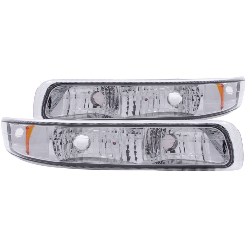 ANZO 1999-2002 Chevrolet Silverado 1500 Euro Parking Lights Chrome w/ Amber Reflector thumbnail 4