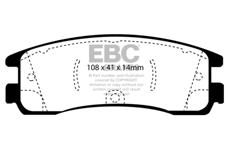 EBC 08-09 Buick Allure (Canada) 5.3 Redstuff Rear Brake Pads thumbnail 4