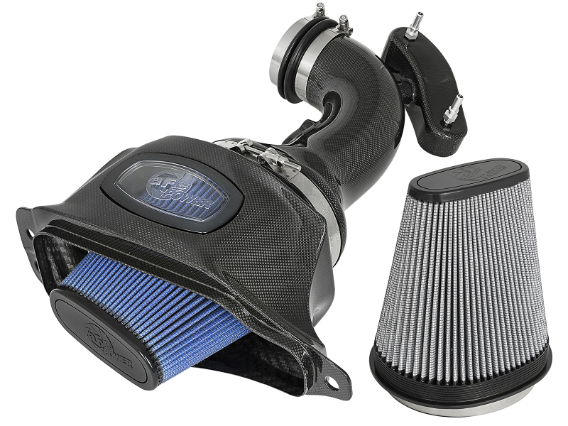 aFe Black Series Momentum Cold Air Intake Systems 52-74201-C Kit, Momentum, Pro Dry S/Pro 5R, Carbon Fiber Tube, Cotton Gauze/Synthetic Filter, Blue/Gray, Chevy, 6.2L, Kit
