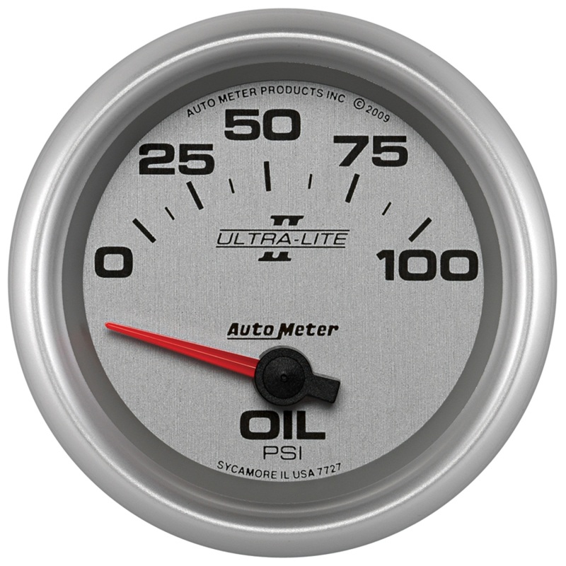 Autometer Ultra-Lite II 2 5/8in 0-100 PSI Short Sweep Electronic Oil Pressure Gauge thumbnail 5