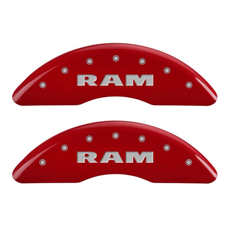 MGP 4 Caliper Covers Engraved Front & Rear RAM Red finish silver ch thumbnail 7