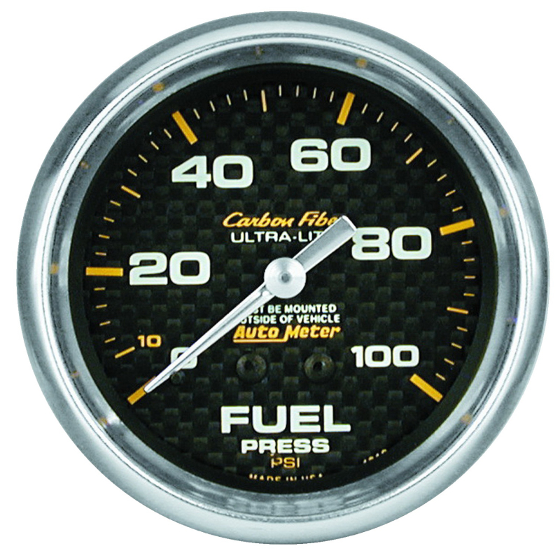 Autometer Carbon Fiber 66.7mm 100 PSI Mechanical Oil Pressure Gauge thumbnail 4