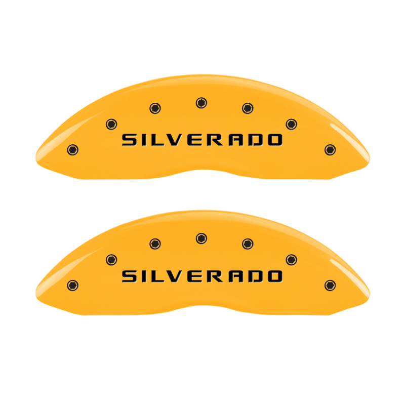 MGP 4 Caliper Covers Engraved Front & Rear Bowtie Black finish silver ch thumbnail 5