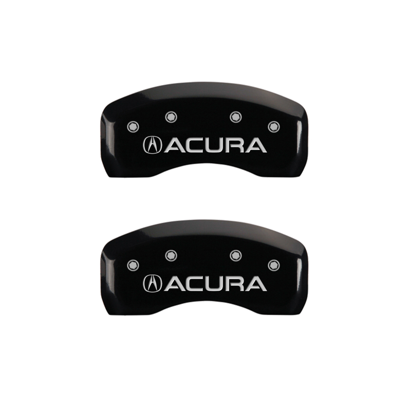 MGP 4 Caliper Covers Engraved Front & Rear Acura Black Finish Silver Char 2017 Acura MDX thumbnail 7
