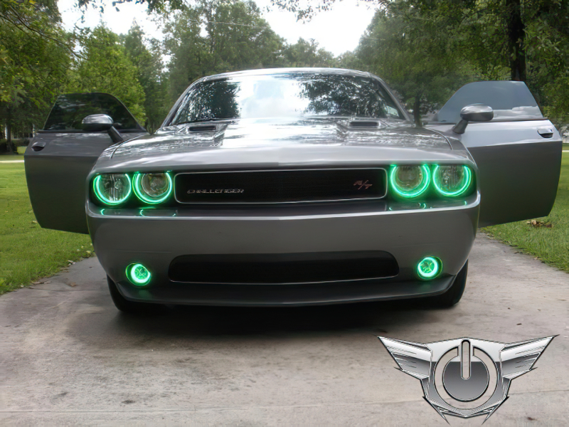 Oracle 08-14 Dodge Challenger LED Projector Headlight Halo Kit - Green