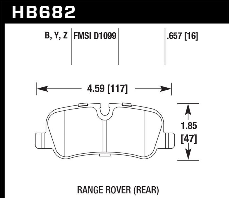 Hawk 05-09 Range Rover LR3 D1099 LTS Street Rear Brake Pads thumbnail 6