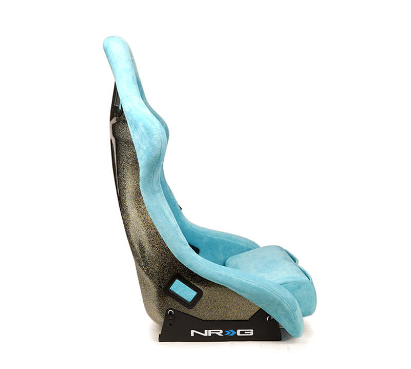 NRG FRP Bucket Seat ULTRA Edition W/ Grey Pearlized Back / Teal Microfiber Material - Large thumbnail 8