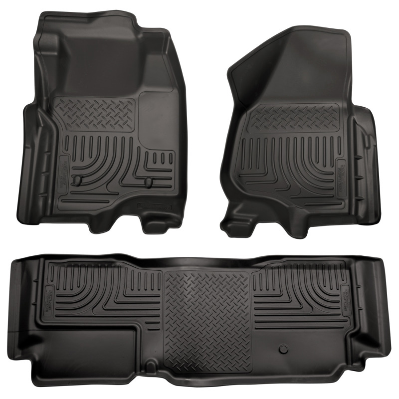 Husky Liners 11-12 Ford SD Super Cab WeatherBeater Combo Black Floor Liners (w/o Manual Trans Case) thumbnail 3