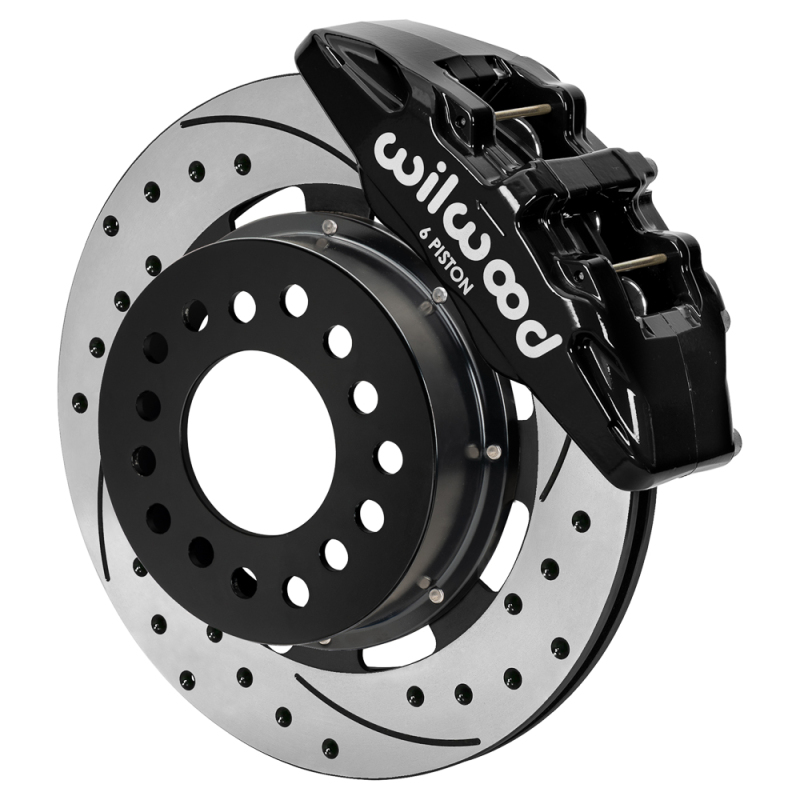 Wilwood Ford Mustang II Dynapro Front Brake Kit w/ 12.19in Drilled & Slotted Rotor - Black