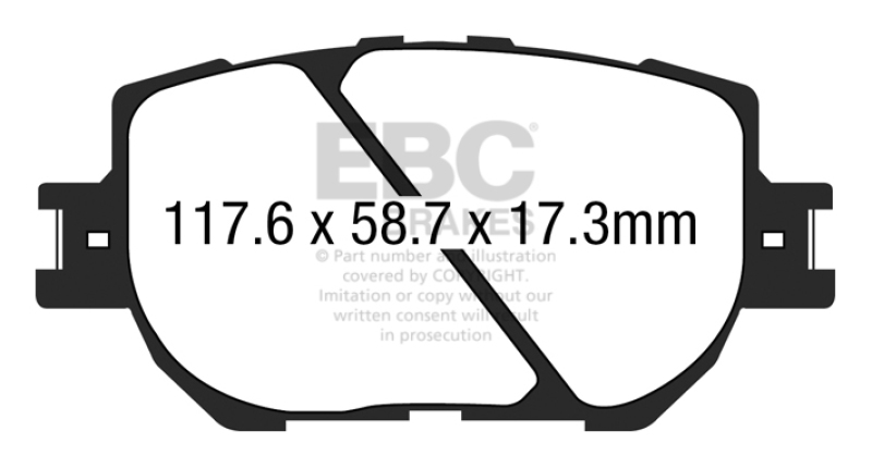 EBC 14+ Lexus IS250 2.5 Ultimax2 Front Brake Pads thumbnail 5