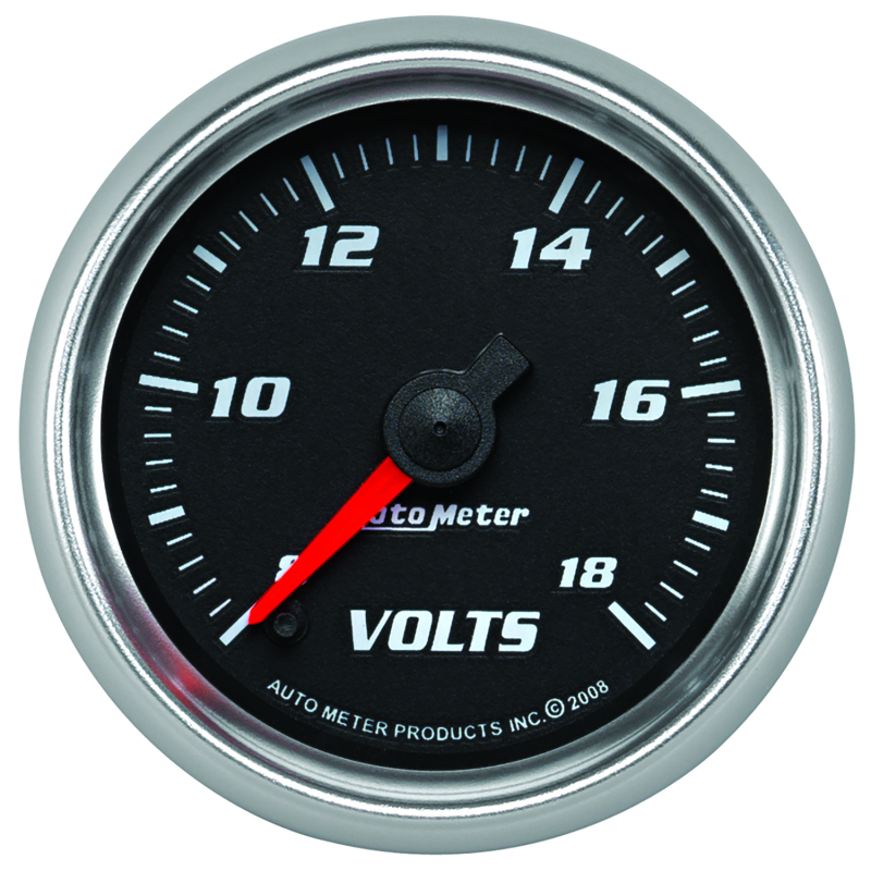 Autometer Pro-Cycle Gauge Voltmeter 2 1/16in 18V Digital Stepper Motor Black thumbnail 6