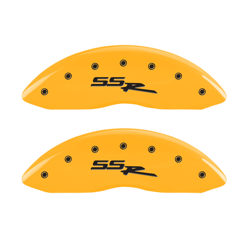 MGP 4 Caliper Covers Engraved Front & Rear Ssr Yellow Finish Black Char 2003 GMC Sierra 1500 thumbnail 7
