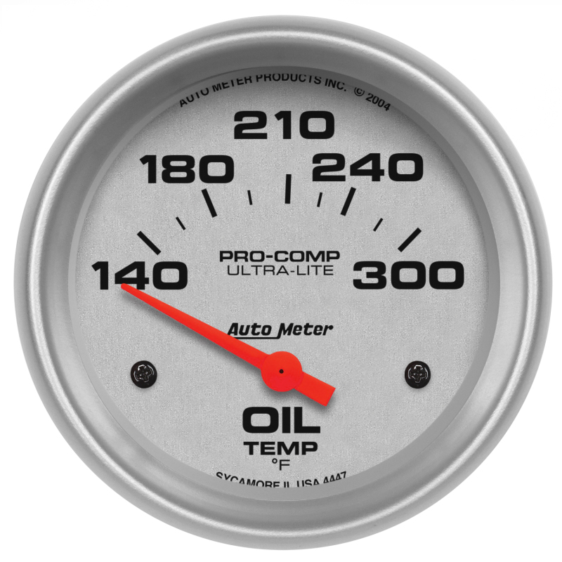 Autometer Ultra-Lite 66.7mm Short Sweep Electronic 140-300 Degree Oil Temperature Gauge thumbnail 4