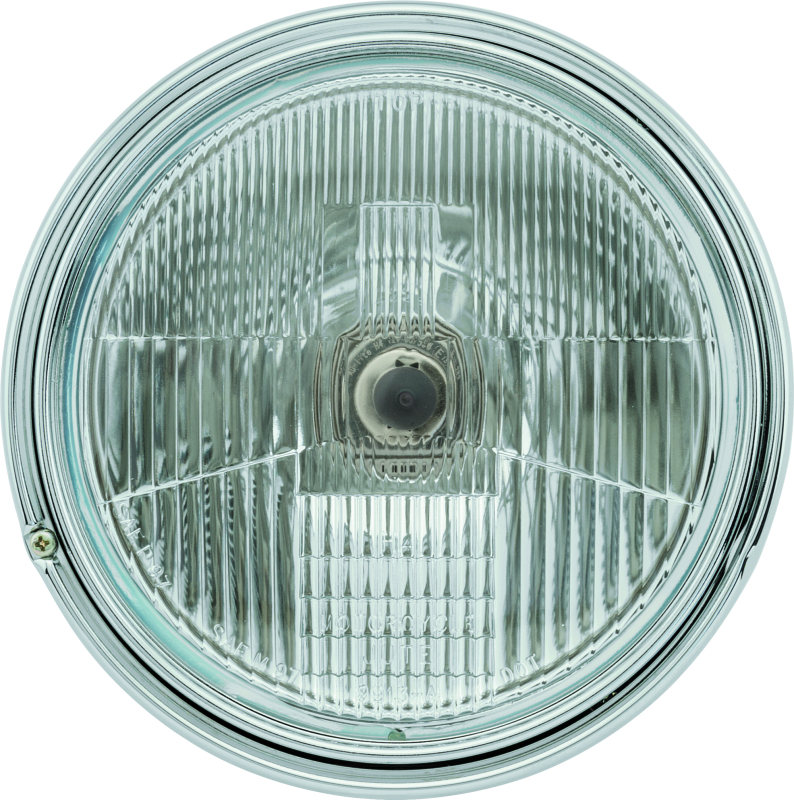 BikeMaster Side Mount Headlights 152455 Headlight, Round, H4, Clear Patterned Lens, Black Steel Housing, 7 in. Diameter, Universal, Each thumbnail 8