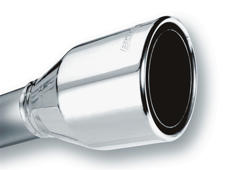 Borla 2.5in Inlet 4.5in Round Rolled Angle Cut Phantom X 7.75in Long Embossed Universal Exhaust Tips thumbnail 4