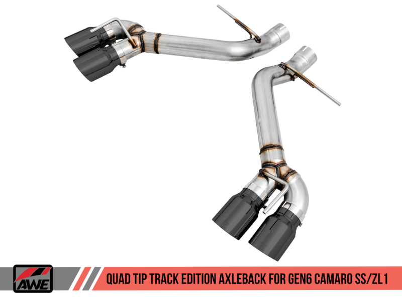 AWE Tuning 16-19 Chevrolet Camaro SS Axle-Back Exhaust - Track Edition (Quad Diamond Black Tips) thumbnail 6