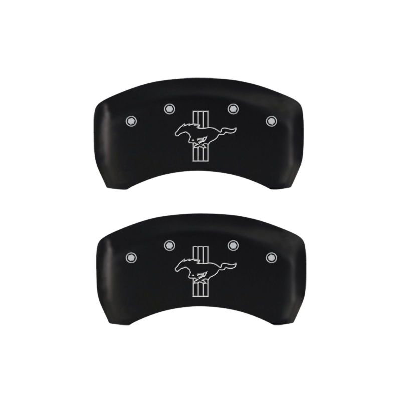 MGP 4 Caliper Covers Engraved Front 2015/Mustang Engraved Rear 2015/Bar & Pony Red finish silver ch thumbnail 7