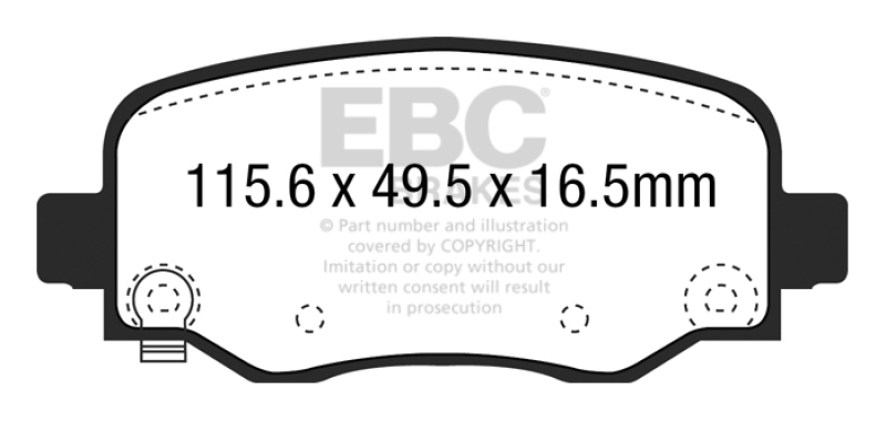 EBC 15+ Chrysler 200 2.4 Yellowstuff Rear Brake Pads thumbnail 5