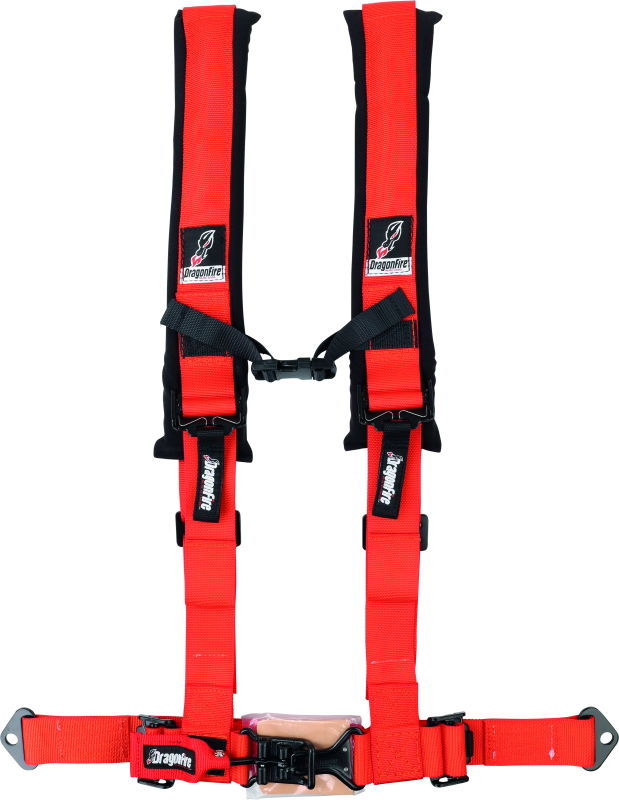DragonFire Racing Harness- H-Style- 4-Point- 2in Buckle- Orange thumbnail 3