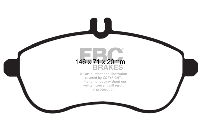 EBC 12-14 Mercedes-Benz C250 (W204) 1.8 Turbo Greenstuff Front Brake Pads thumbnail 5