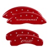MGP 4 Caliper Covers Engraved Front Gen 5/Camaro Engraved Rear Gen 5/RS Red finish silver ch thumbnail 5
