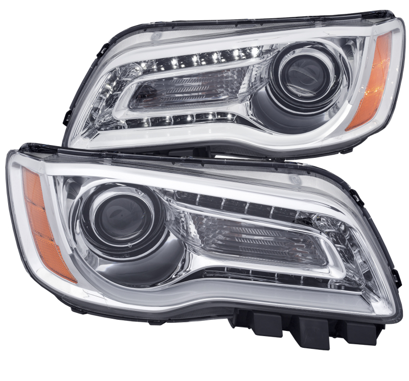 ANZO 2011-2014 Chrysler 300 Projector Headlights w/ Plank Style Design Chrome thumbnail 6