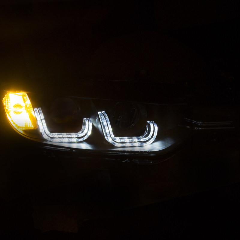 ANZO 2012-2015 BMW 3 Series Projector Headlights w/ U-Bar Black thumbnail 9