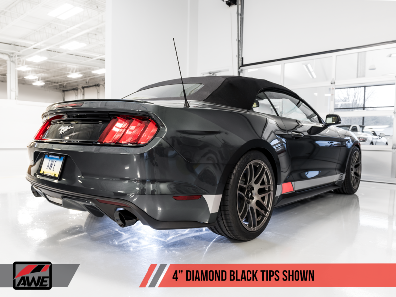 AWE Tuning S550 Mustang EcoBoost Axle-Back Exhaust - Touring Edition (Diamond Black Tips) thumbnail 7