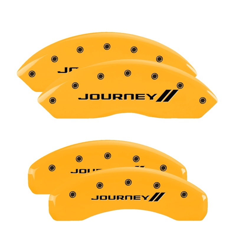MGP 4 Caliper Covers Engraved Front & Rear Bowtie Yellow finish black ch thumbnail 6