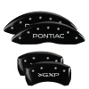 MGP 4 Caliper Covers Engraved Front Pontiac Engraved Rear GXP Black finish silver ch thumbnail 8