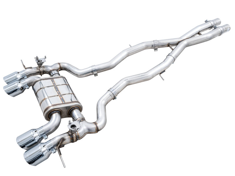 AWE Tuning SwitchPath Cat-Back Exhaust for BMW G8X M3/M4 - Chrome Silver Tips thumbnail 3