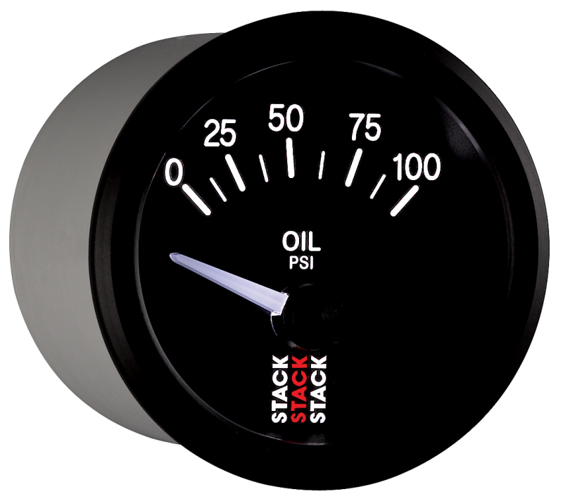 Autometer Stack Instruments 52mm 0-100 PSI 1/8in NPTF Electronic Oil Pressure Gauge - Black thumbnail 5