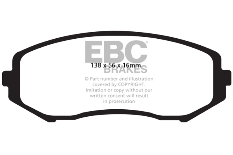 EBC 08+ Suzuki Grand Vitara 2.4 Ultimax2 Front Brake Pads thumbnail 2