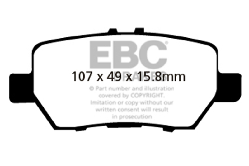 EBC 05-08 Acura RL 3.5 Greenstuff Rear Brake Pads thumbnail 3