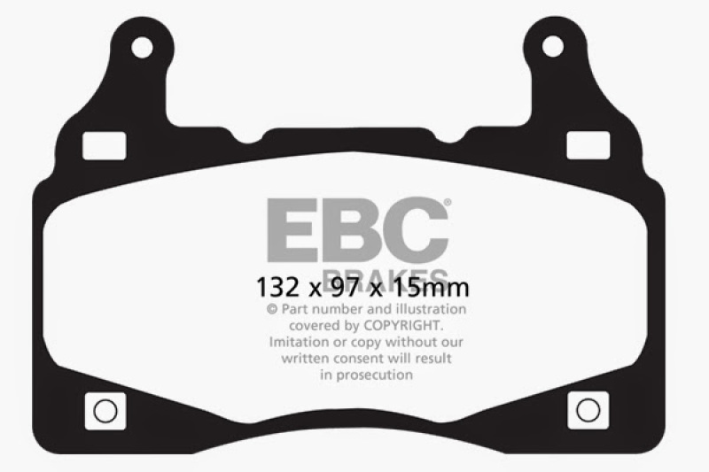 EBC 11-15 Chevrolet Camaro (5th Gen) 6.2 Yellowstuff Front Brake Pads thumbnail 7