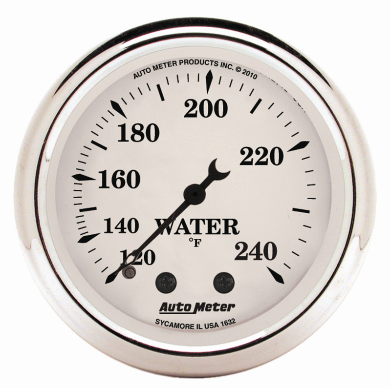 AutoMeter Gauge Water Temp 2-1/16in. 120-240 Deg. F Mech Old Tyme White thumbnail 3