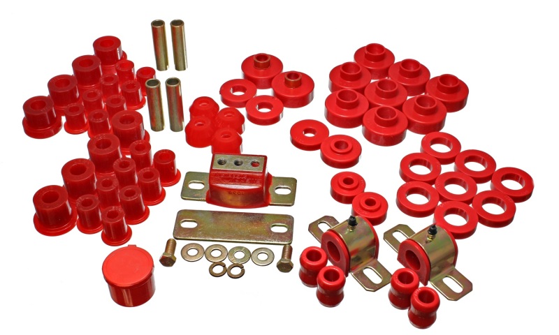 Energy Suspension 76-79 Jeep CJ/CJ7 Red Hyper-Flex Master Bushing Set thumbnail 5