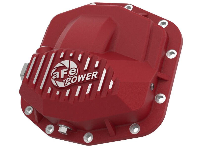 aFe Power Pro Series Front Differential Cover Red w/Machined Fins 18-19 Jeep JL (Dana M210) thumbnail 2
