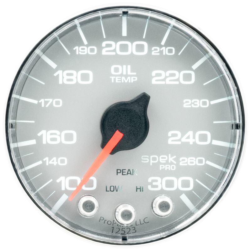 Autometer Spek-Pro Gauge Oil Temp 2 1/16in 300f Stepper Motor W/Peak & Warn Slvr/Chrm thumbnail 4